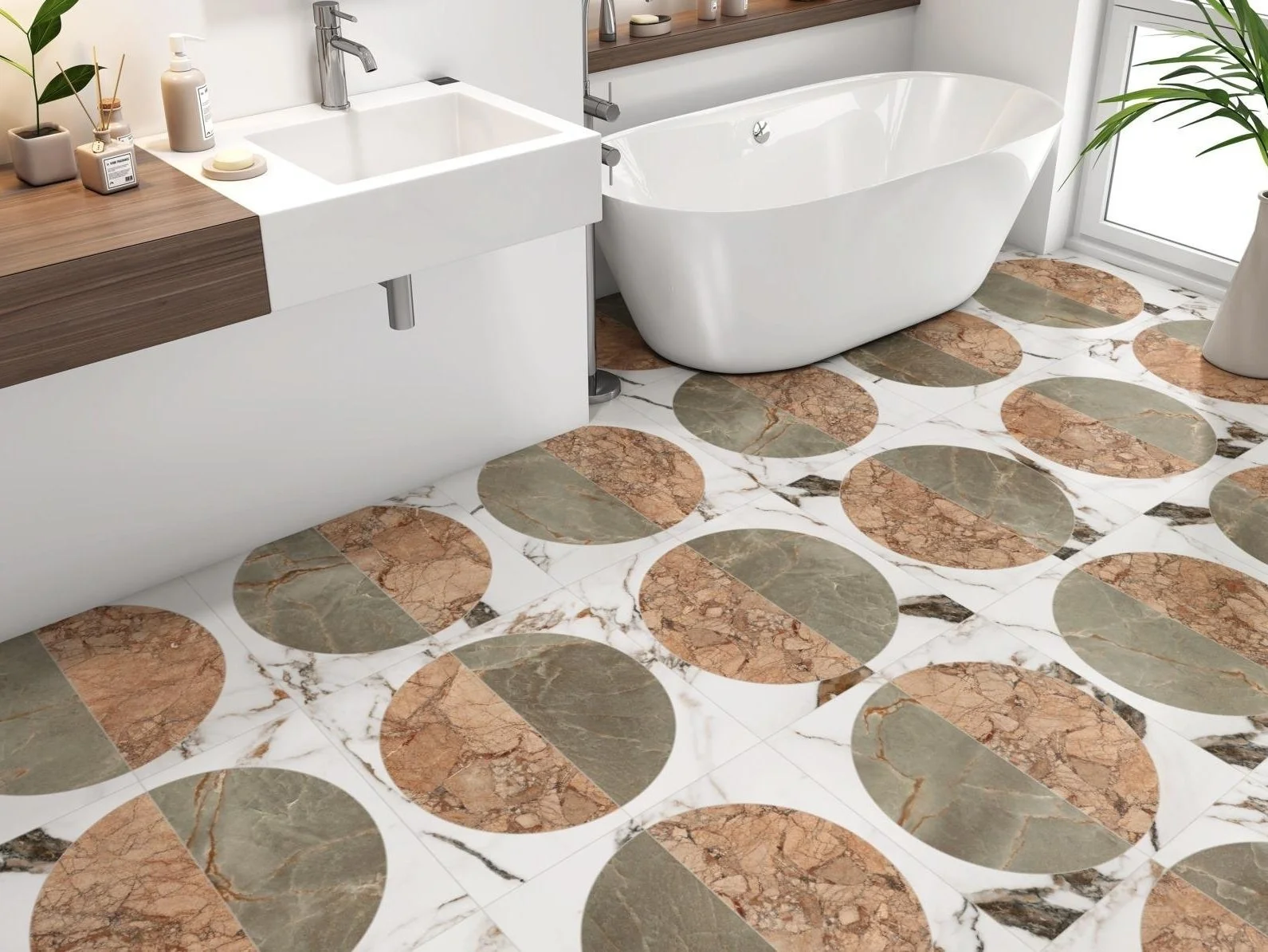 Customizable Waterjet Salt or No Salt Tile Pattern – 99 Colors